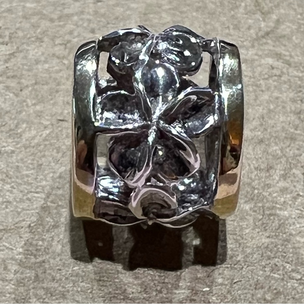 New Sterling Silver Hibiscus Charm